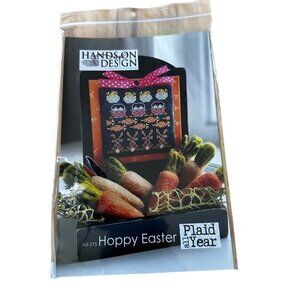 Hoppy Easter Cross Stitch Pattern NEW Hands On Design Chicks Carrots Bunny
